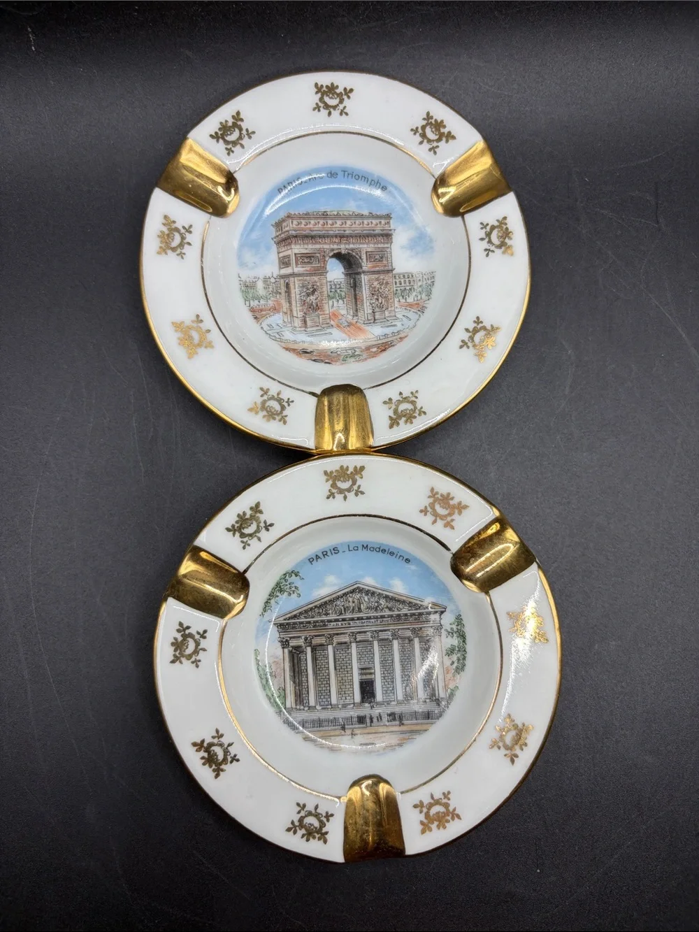 Limoges France Vintage Porcelain Souvenir Ashtrays Trinket Dishes Collectibles